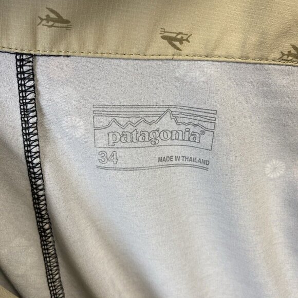 Patagonia Planing Boardshorts Mens 34 Stretch Swim Trunks  9” Inseam Geometric - Picture 10 of 13